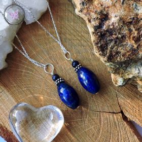 Lapis Lazuli Pendant with Silver Chain